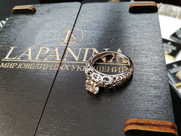 Помолвочное кольцо с крупным бриллиантом | Ярмарка Мастеров - ручная работа, handmade