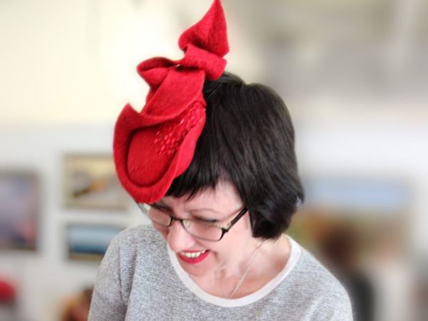 Новогодняя шляпка-вуалетка | Ярмарка Мастеров - ручная работа, handmade