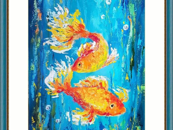 Новая картина — Золотые рыбки! | Ярмарка Мастеров - ручная работа, handmade
