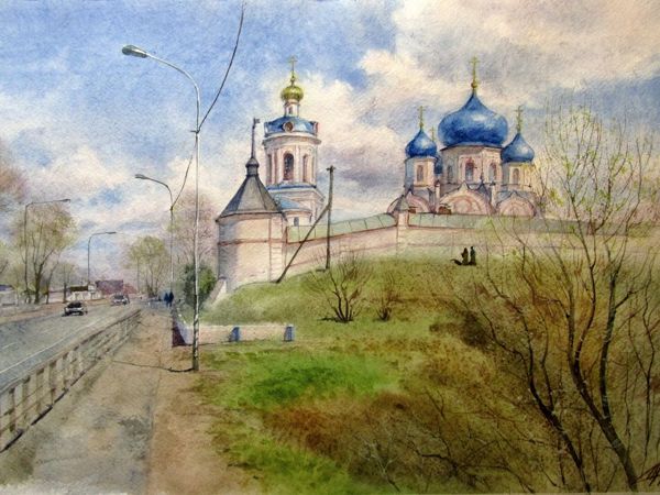 Процесс создания акварельной картины с архитектурой | Ярмарка Мастеров - ручная работа, handmade