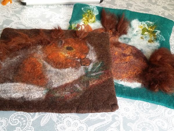 Валяем декоративную подушку «Белочка» | Ярмарка Мастеров - ручная работа, handmade
