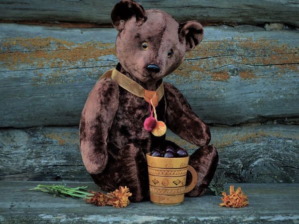 Шоколадно-вишнёвый мишка | Ярмарка Мастеров - ручная работа, handmade