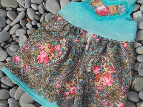 Детский сарафанчик с валяной кокеткой | Ярмарка Мастеров - ручная работа, handmade