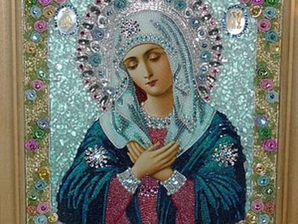 Феодотьевская икона Божией Матери — Ag 50х40 см / Купить алмазную мозаику Гранни