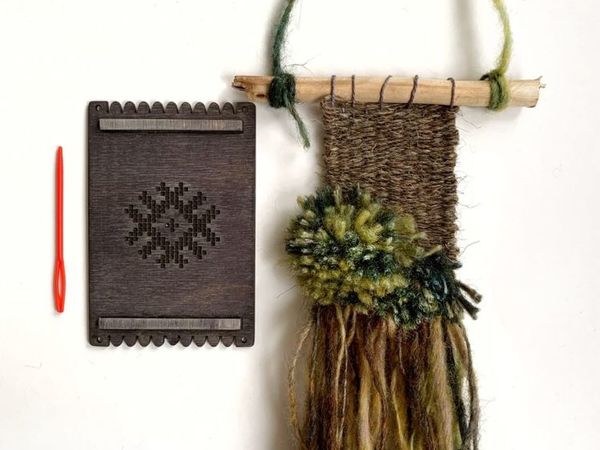 Как создать гобелен с зеленым мхом на маленькой ткацкой рамке | Ярмарка Мастеров - ручная работа, handmade