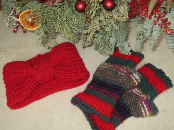 Митенки ОСКОЛКИ в подарок к повязке | Ярмарка Мастеров - ручная работа, handmade