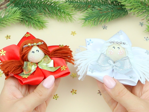 Феечка из ленты. Милая праздничная поделка | Ярмарка Мастеров - ручная работа, handmade