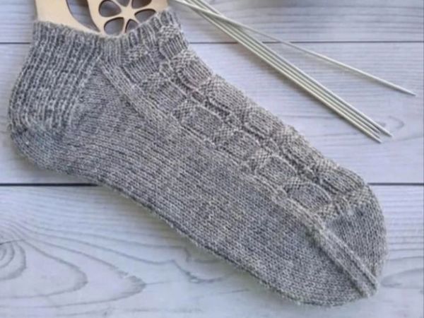 Вяжем укороченные носочки спицами (описание вязания) | Ярмарка Мастеров - ручная работа, handmade