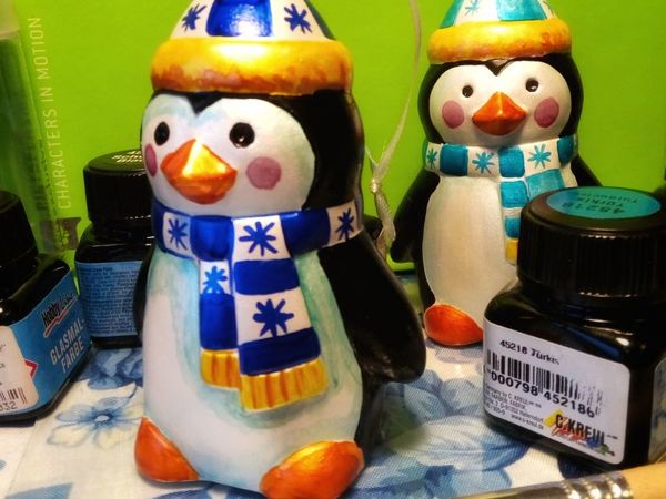 Елочная игрушка Пингвин. Расписываем новогоднюю игрушку | Ярмарка Мастеров - ручная работа, handmade