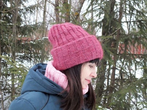 Вяжем шапку «Зимняя мечта» спицами | Ярмарка Мастеров - ручная работа, handmade