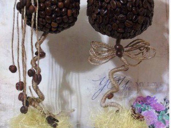 Создаем топиарий из кофейных зерен «Влюбленная пара»
