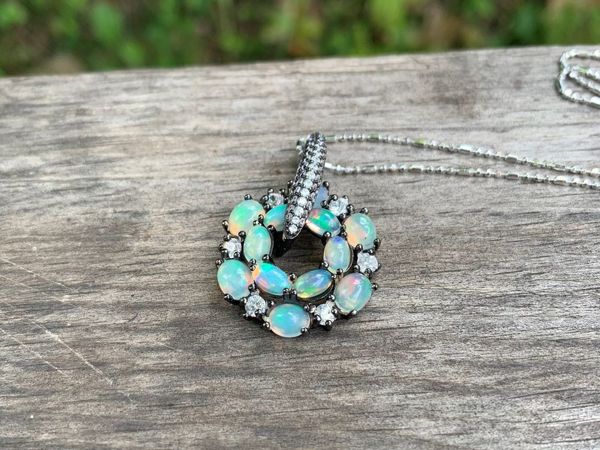 Крупный кулон из серебра с опалом | Ярмарка Мастеров - ручная работа, handmade