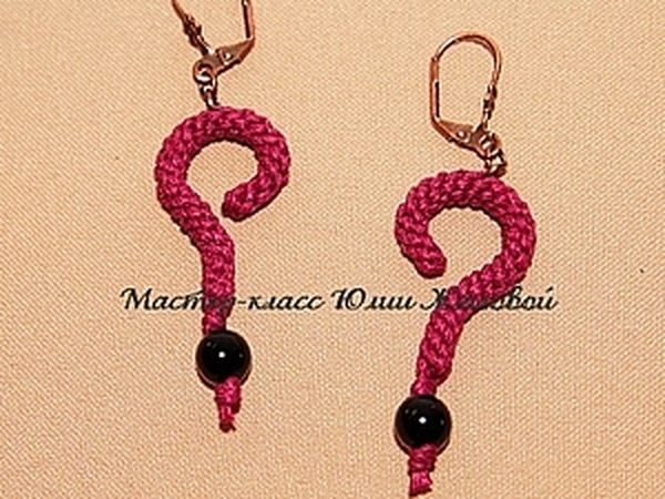 МК Вопросительные серьги, макраме | Ярмарка Мастеров - ручная работа, handmade