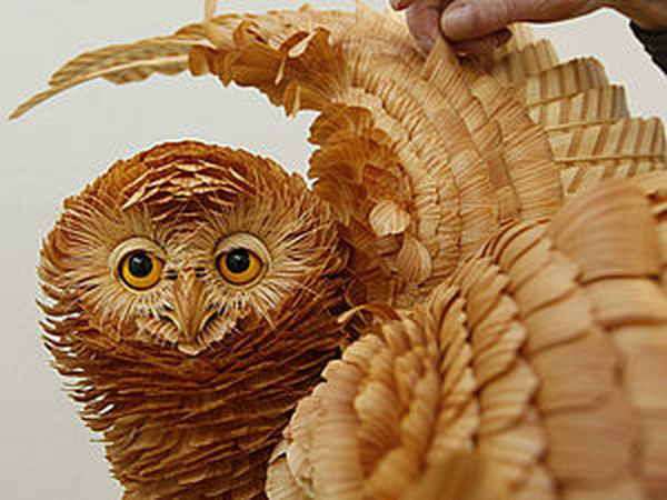 Удивительные животные из стружки от Сергея Бобкова | Ярмарка Мастеров - ручная работа, handmade