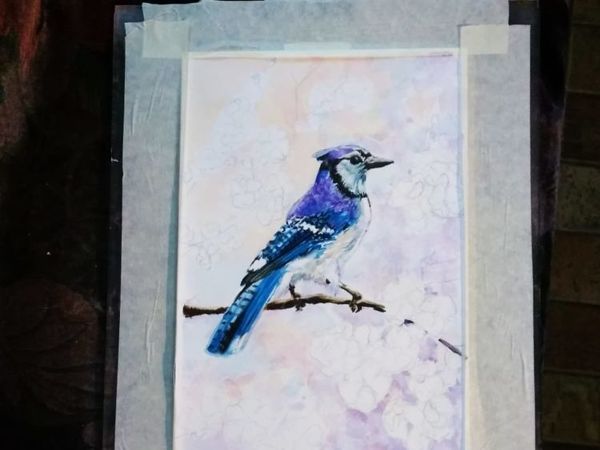 Рисую голубую сойку | Ярмарка Мастеров - ручная работа, handmade