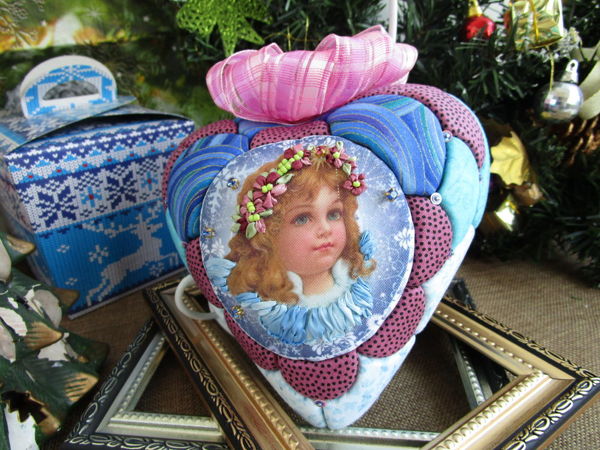 Новогоднее украшение сердце «Девочка-ангел» (видеопрезентация) от Yuliya Laborera | Ярмарка Мастеров - ручная работа, handmade
