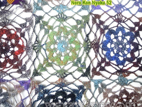 Квадратные мотивы из Noro Kon-Nyaku 52 | Ярмарка Мастеров - ручная работа, handmade