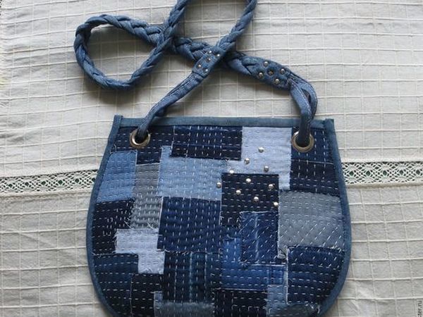 Шьем из джинсовой ткани сумочку в стиле «боро» | Ярмарка Мастеров - ручная работа, handmade