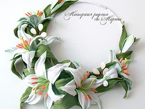 DIY Necklace for a Bride: Tenderness of Lilies | Ярмарка Мастеров - ручная работа, handmade