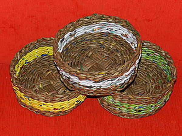МК по плетению корзинки с плетеным круглым дном
