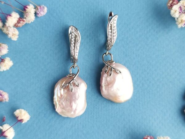 Серьги с розовым жемчугом! Новые модели! | Ярмарка Мастеров - ручная работа, handmade