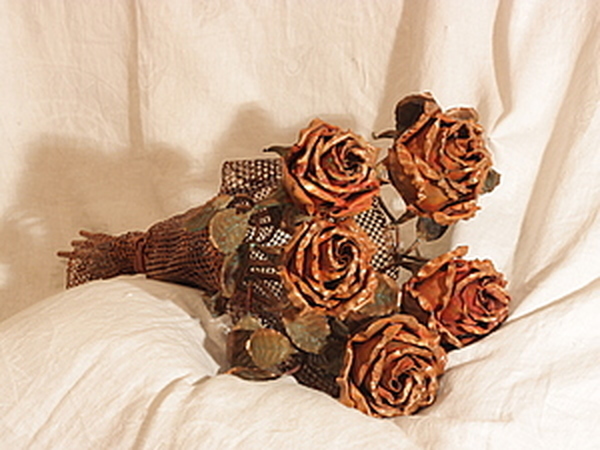 Букет медных роз | Ярмарка Мастеров - ручная работа, handmade
