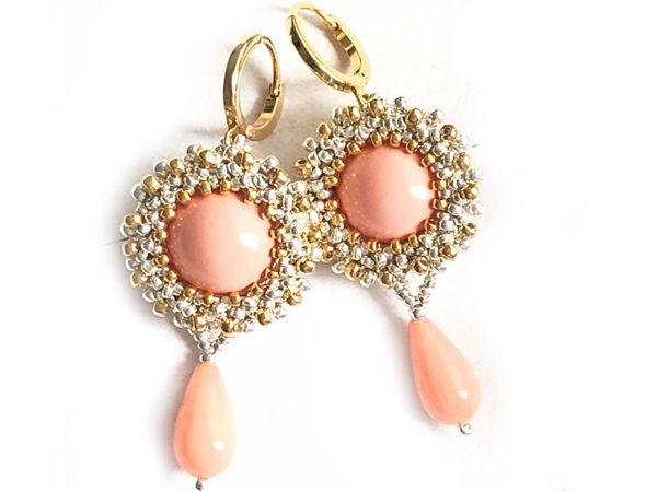 Создаем серьги из бисера и жемчуга Swarovski «Pink Coral» | Ярмарка Мастеров - ручная работа, handmade