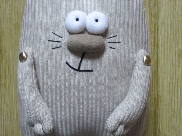 Шьем котика-подушку из старенькой кофты | Ярмарка Мастеров - ручная работа, handmade