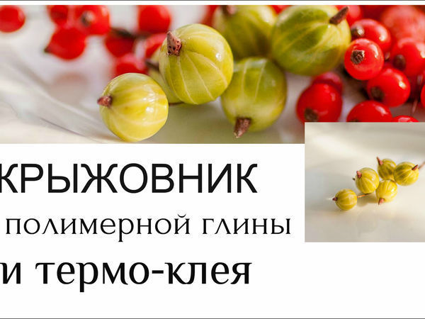 Видеоурок: создаем веточку крыжовника из полимерной глины и термоклея | Ярмарка Мастеров - ручная работа, handmade