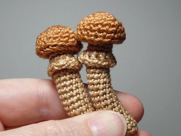 Как связать крючком гриб опенок | Ярмарка Мастеров - ручная работа, handmade
