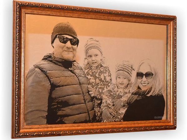 Портрет на зеркале Семья | Ярмарка Мастеров - ручная работа, handmade