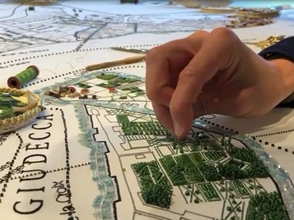 Совместный проект по вышивке карты города Венеция от Школы вышивки Lesage | Ярмарка Мастеров - ручная работа, handmade