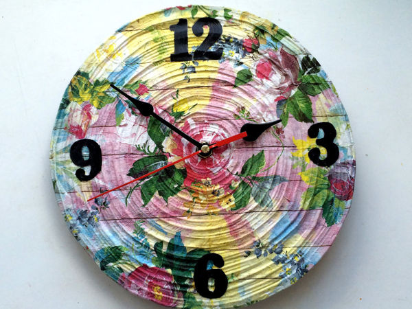 Handmade Clock from Newspaper Tubes | Ярмарка Мастеров - ручная работа, handmade