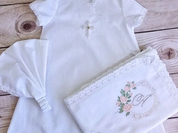 Комплект для крещения малышки | Ярмарка Мастеров - ручная работа, handmade Комплект для крещения малышки | Ярмарка Мастеров - ручная работа, handmade