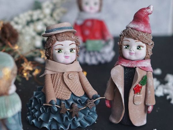 «Новогодняя куколка» из полимерной глины | Ярмарка Мастеров - ручная работа, handmade