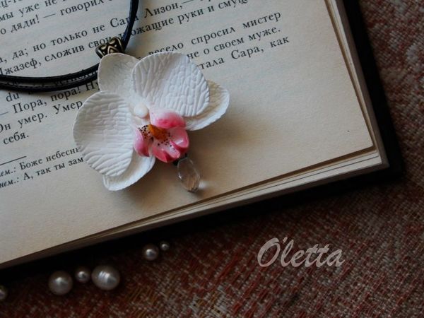 Чокер «Орхидея» из полимерной глины | Ярмарка Мастеров - ручная работа, handmade