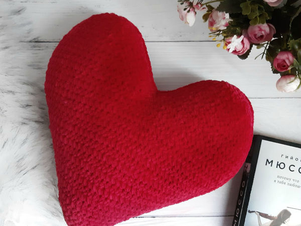 Мягкая игрушка в форме сердца, Ярко-красный/Сердце