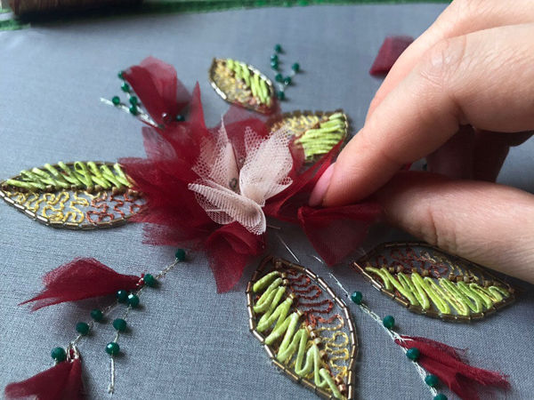 Кутюрная вышивка лентами | Ярмарка Мастеров - ручная работа, handmade
