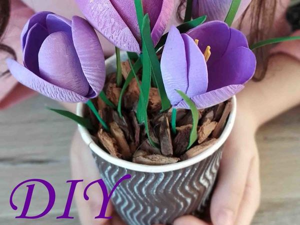 Мастерим крокусы из фоамирана | Ярмарка Мастеров - ручная работа, handmade