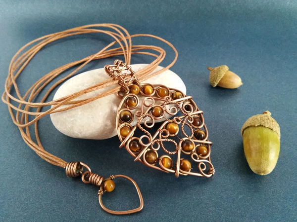 Крутим из проволоки ажурный кулон «Листопад» | Ярмарка Мастеров - ручная работа, handmade