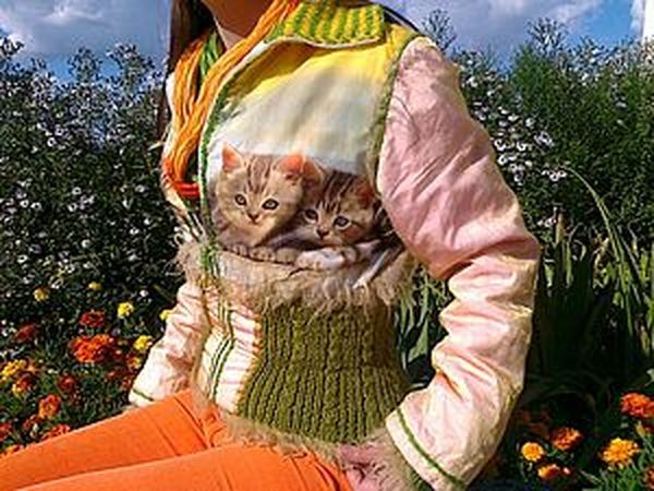 Модная куртка с котятами из подручных материалов | Ярмарка Мастеров - ручная работа, handmade