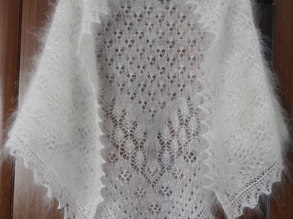 шаль пуховая из козьего пуха 170 на 170. косынка вязаная спицами из пуха козы. ажурные пуховые косынки. косынка из козьего пуха спицами. шарф из козьего пуха.