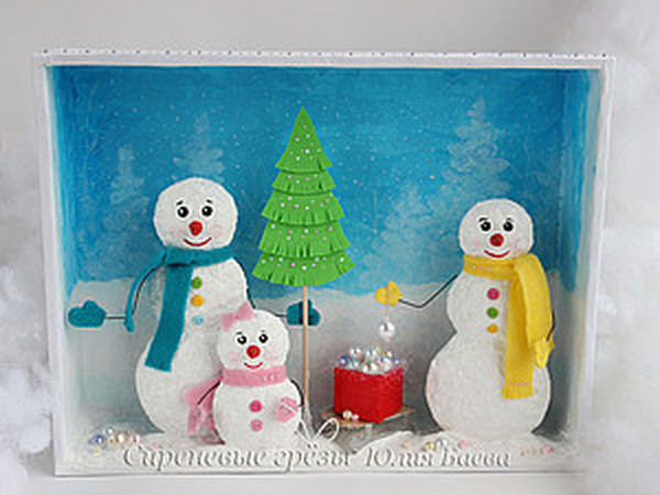 Новый Год в семье Снеговиковых. | Ярмарка Мастеров - ручная работа, handmade
