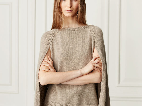 Emporio Armani Pleated Knit Dress in Gray