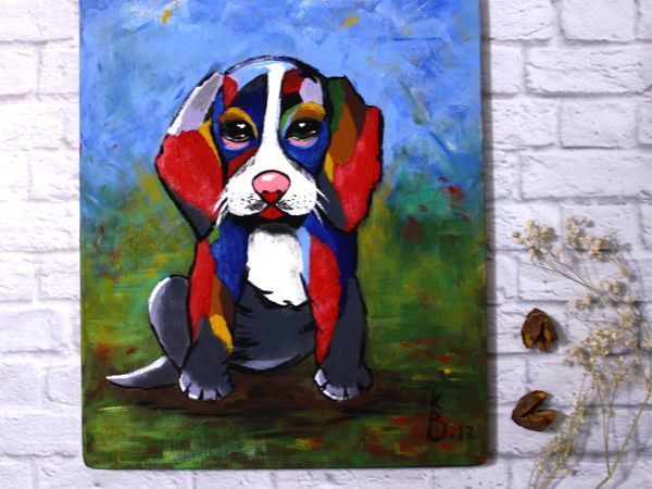 Рисуем яркого щенка бигля | Ярмарка Мастеров - ручная работа, handmade