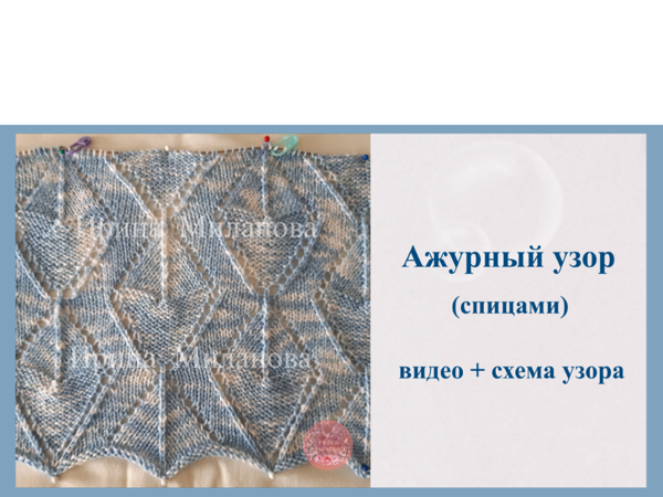 Вяжем спицами ажурный узор. Схема узора | Ярмарка Мастеров - ручная работа, handmade