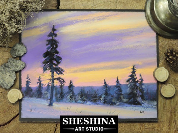 Video Tutorial: Dry Pastel Winter Landscape | Livemaster - handmade