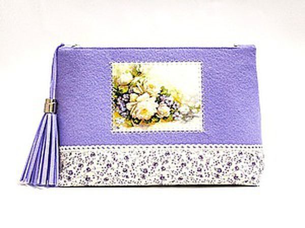 Sewing a Pretty Spring Vanity-Case of Felt and Fabric | Livemaster - handmade