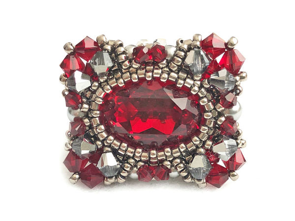 Создаем кольцо из бисера и кристаллов Swarovski «Queen» | Ярмарка Мастеров - ручная работа, handmade
