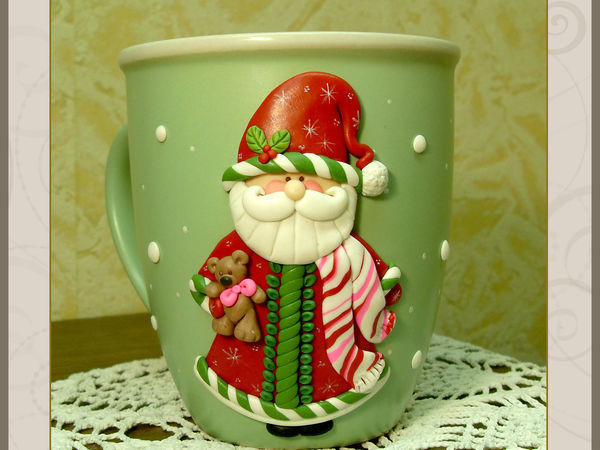 Кружка с декором «Дед Мороз» | Ярмарка Мастеров - ручная работа, handmade